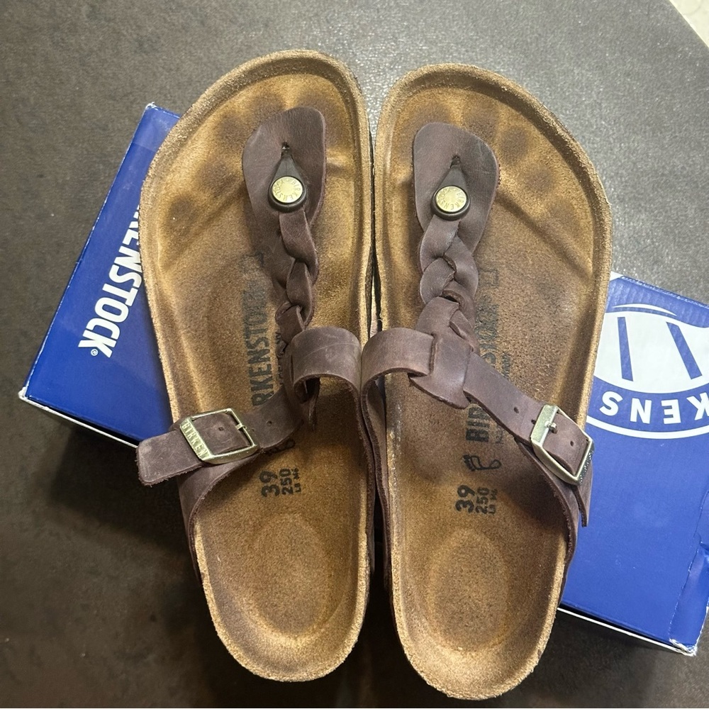 Birkenstock Gizeh Braided Habana Oiled Leather EU 39